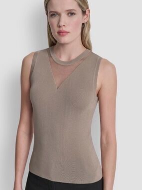 DKNY - Women's Sleeveless Crewneck Sweater Top